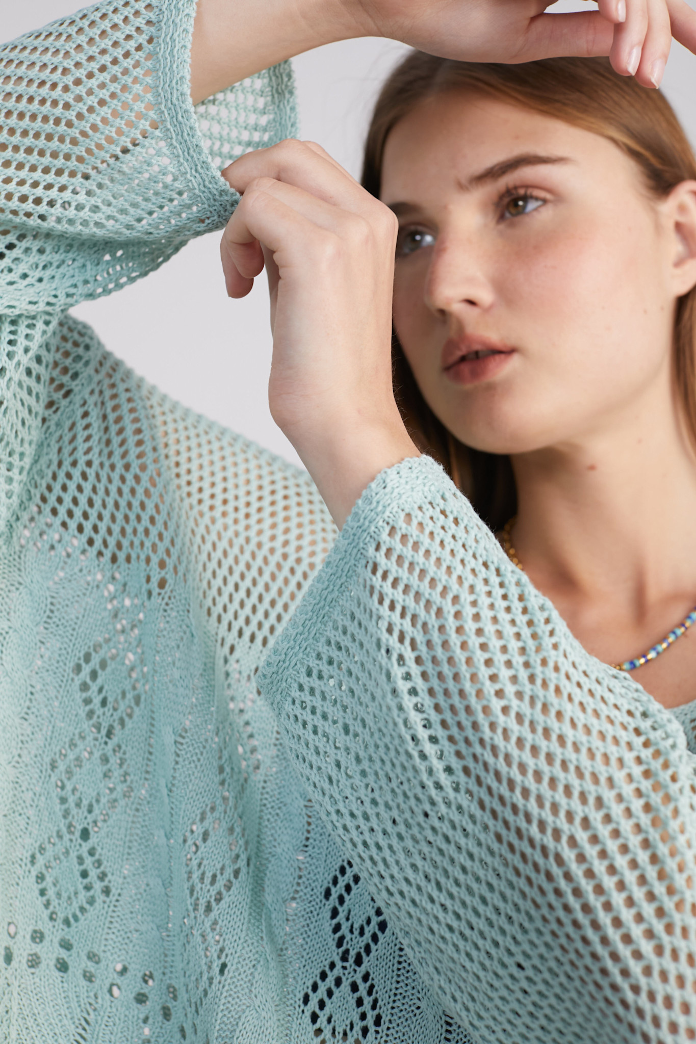 Karen crochette knit Green-3