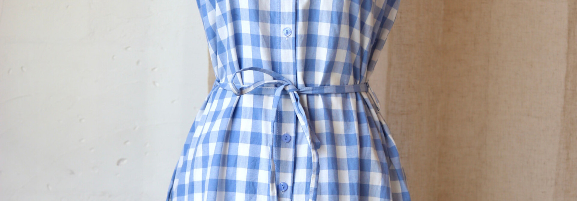 Lucky  sleeveless vichy shirtdress Blue