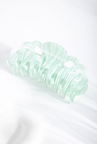 Creola marble hairclip Green