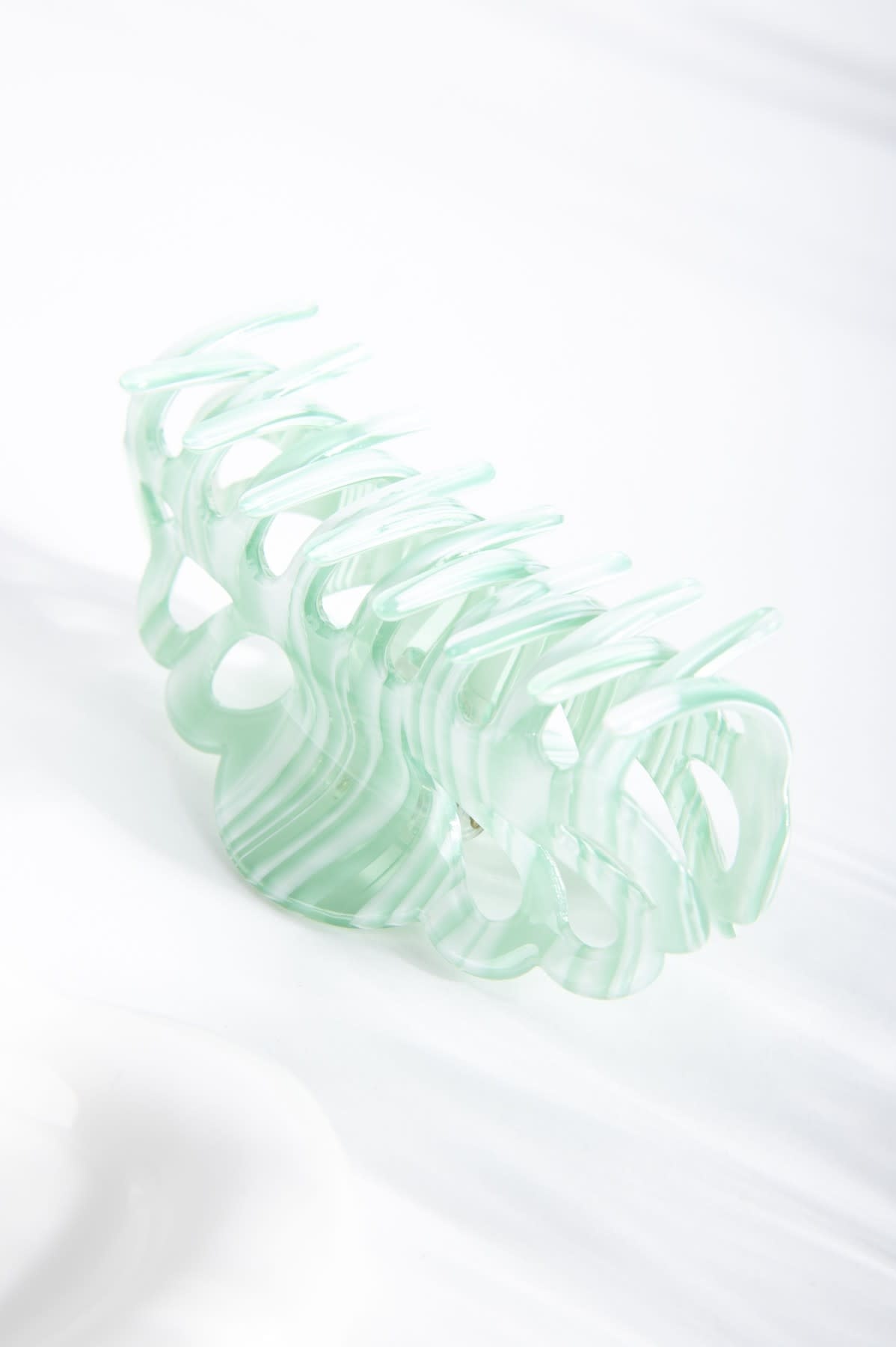 Creola marble hairclip Green-2