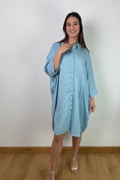 Edith loose shirtdress Ice Blue