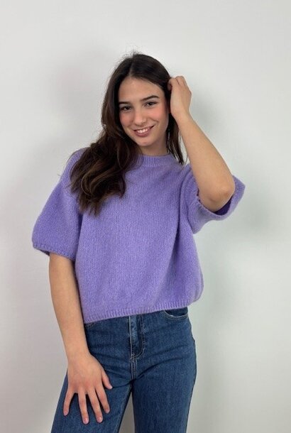 Agnea boxy s/s knit Lavender lila