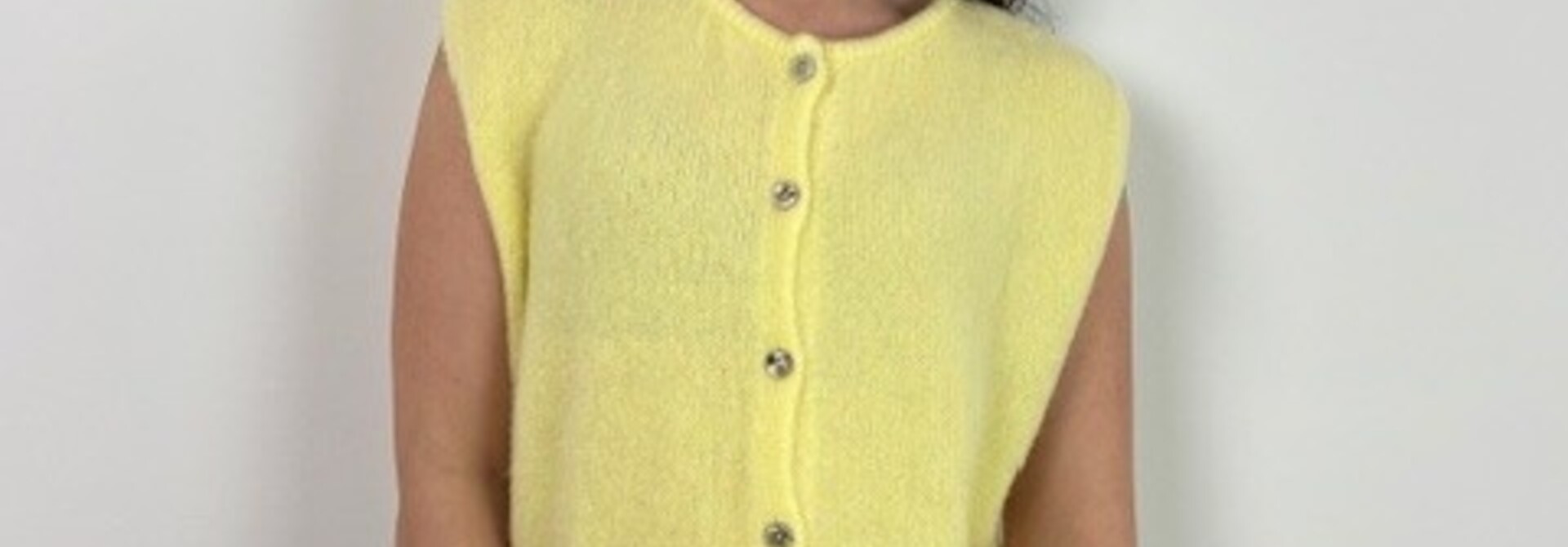 Bouna Alpaca sleeveless cardigan gilet Soft Yellow