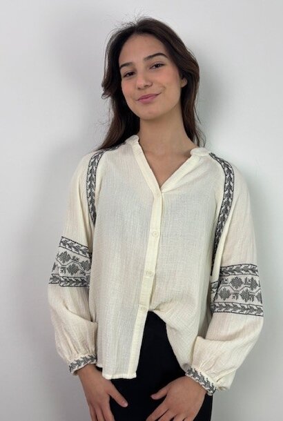 Esmeé etnic broderie blouse Off-White