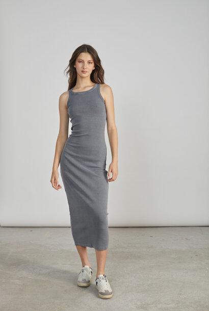 Shealla ribbed minimal tube dress Grey