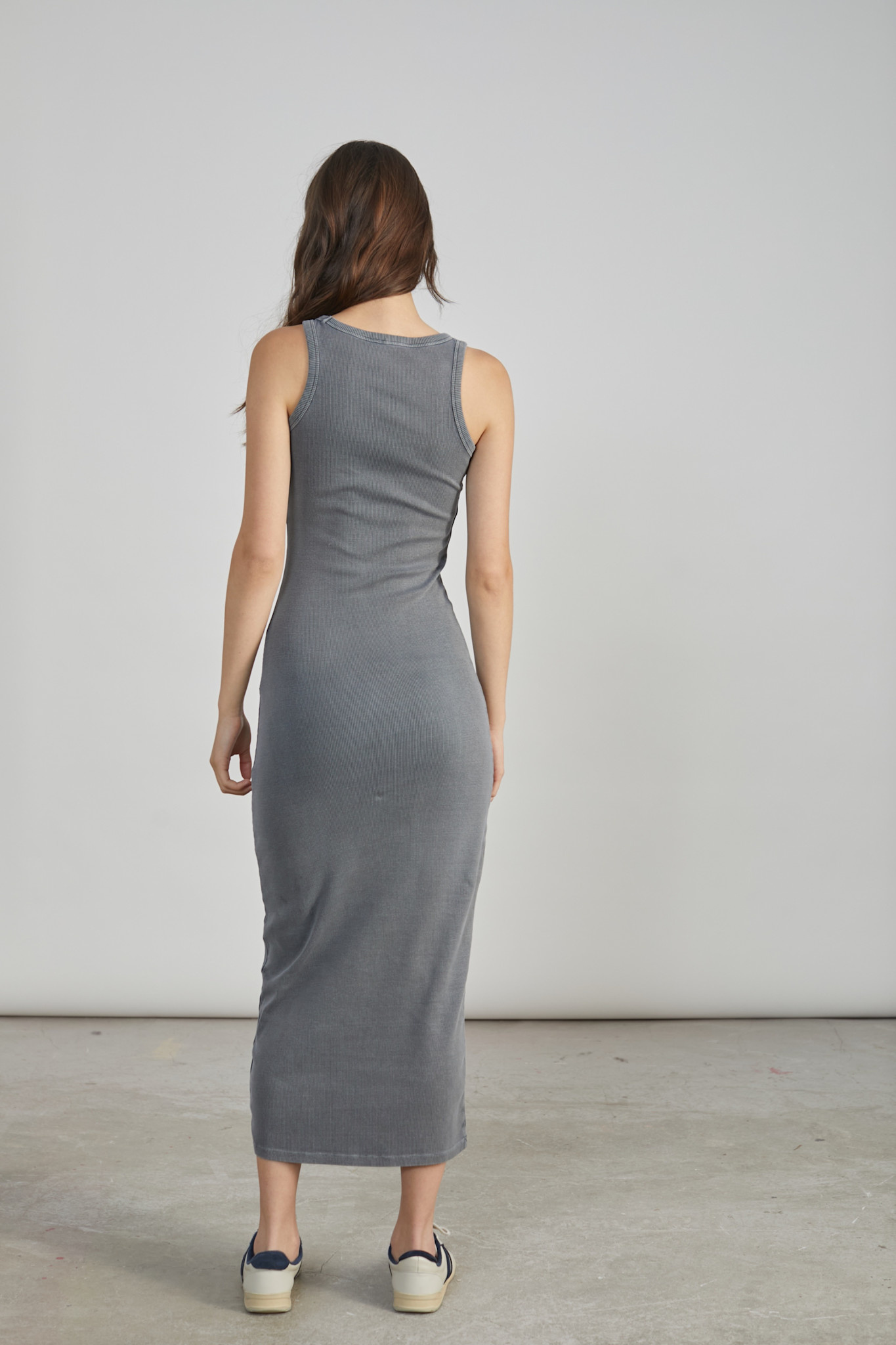 Shealla ribbed minimal tube dress Grey-3