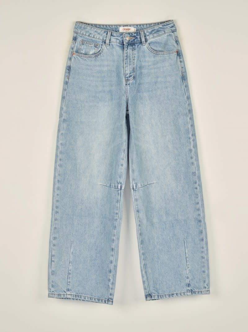 Brook wide balloon denim Light Stone-3