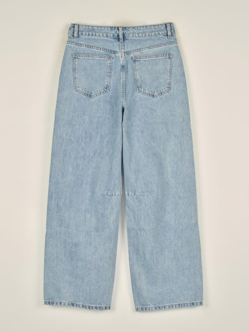 Brook wide balloon denim Light Stone-4