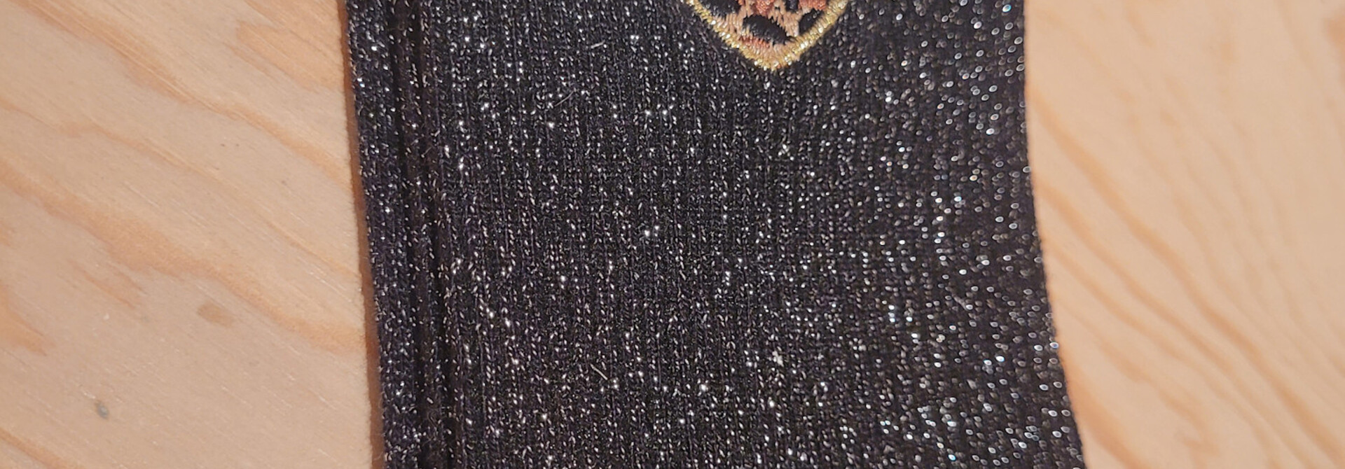 Leo heart sparkle socks Black