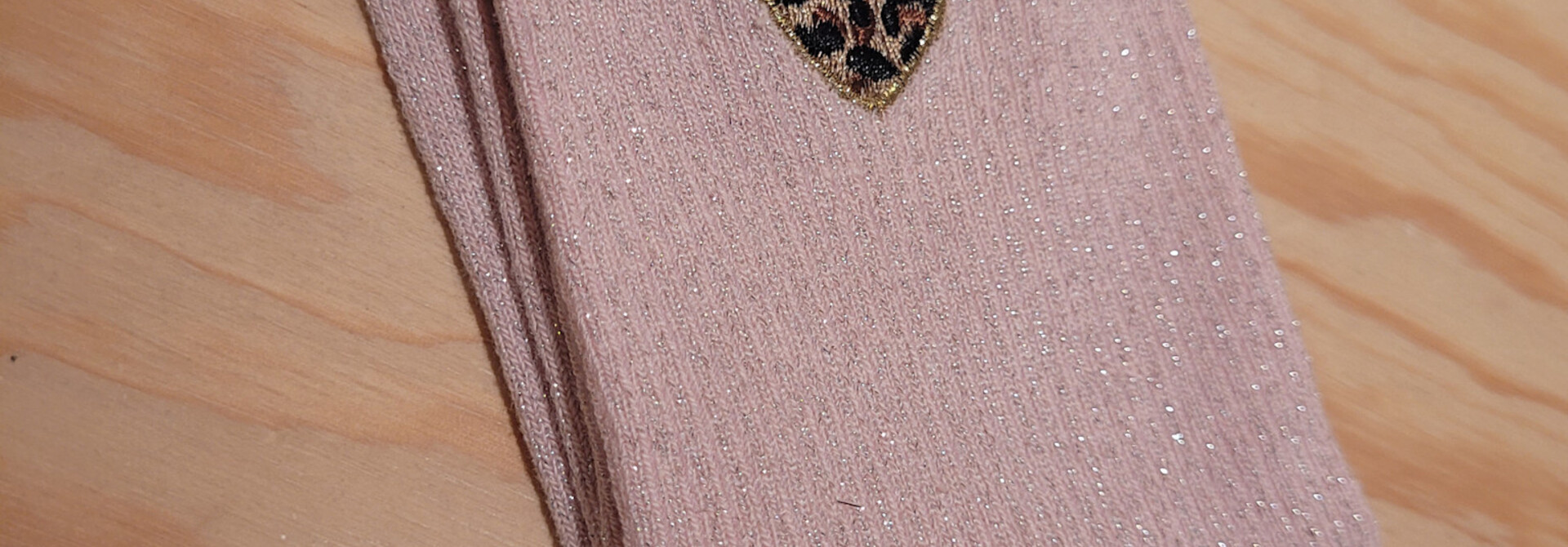 Leo heart sparkle socks Pink