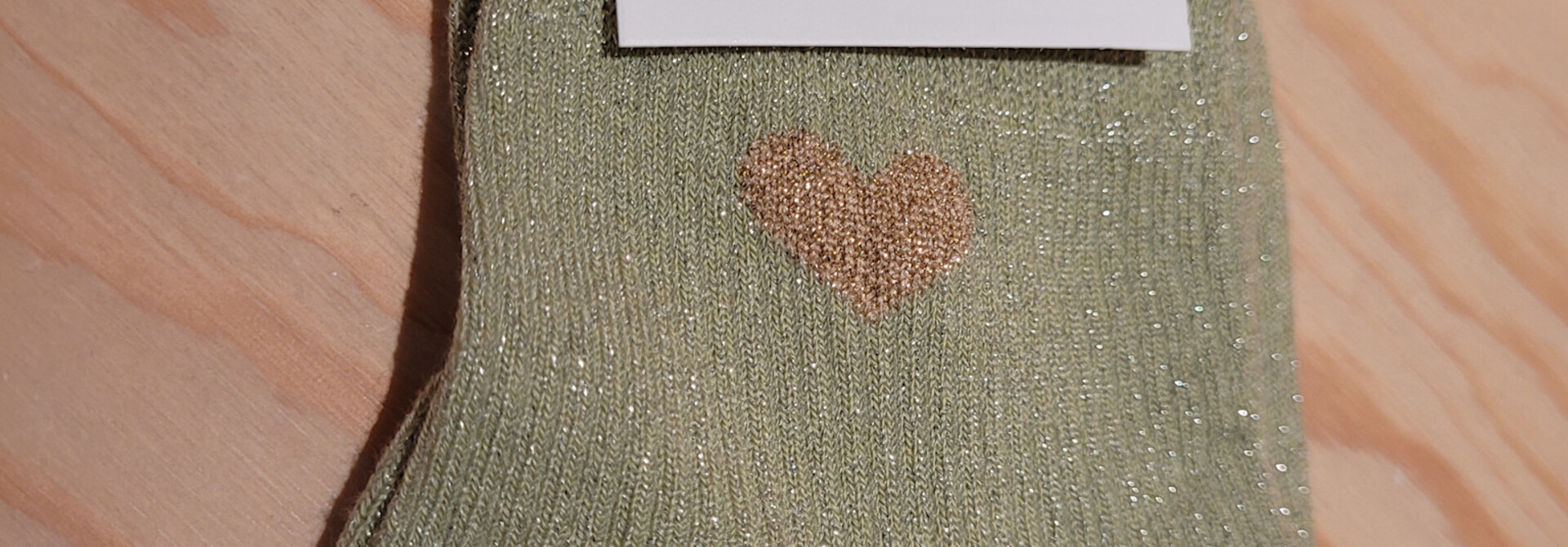 Frill heart short socks Matcha