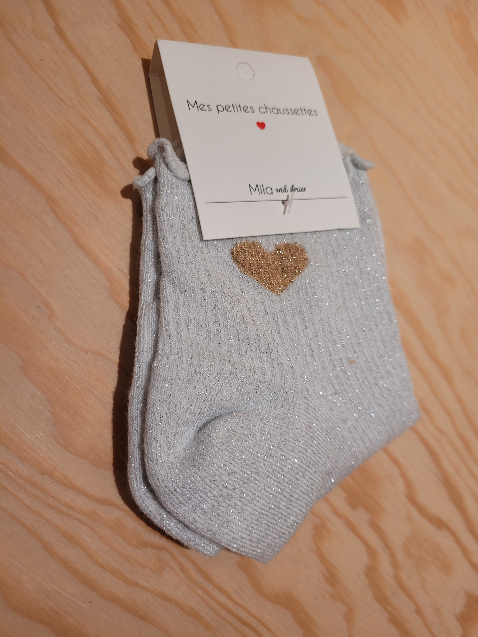 Frill heart short socks White-1