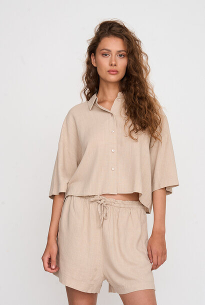 Justine Viscose naturel blouse Beige