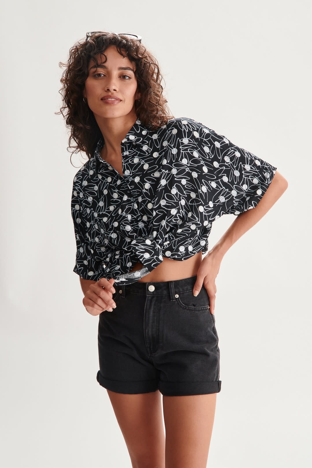 Knox oversized  shirt Black-3