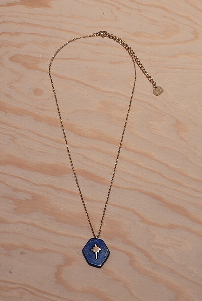Quin marble necklace Cobalt
