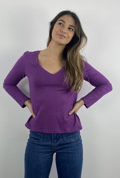 Vevé sparkling basic t-shirt Purple