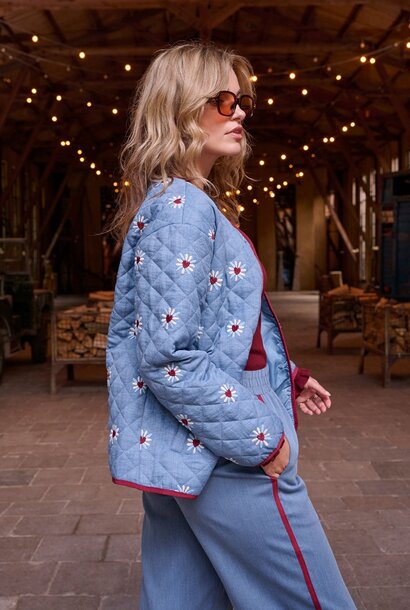 Robylin embroidered padded jacket Denim
