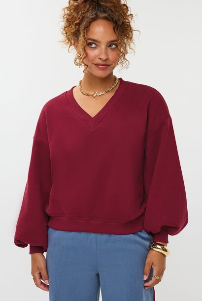 Kyomi ballonsleeve sweater Burgundy