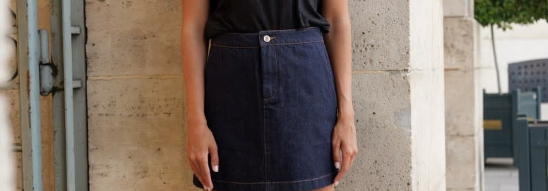 Romy minimal mini skirt Dark Blue