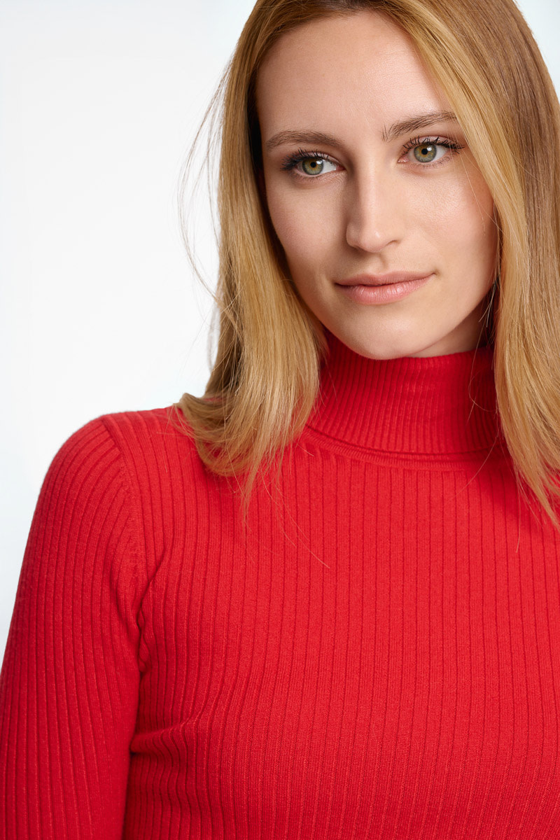 Maeje ribbed turtleneck Red-2