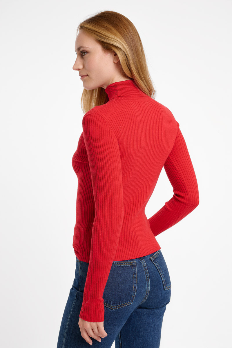 Maeje ribbed turtleneck Red-3