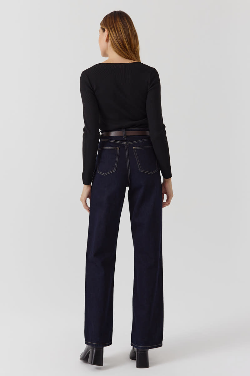 Colette rib lace t-shirt Black-4