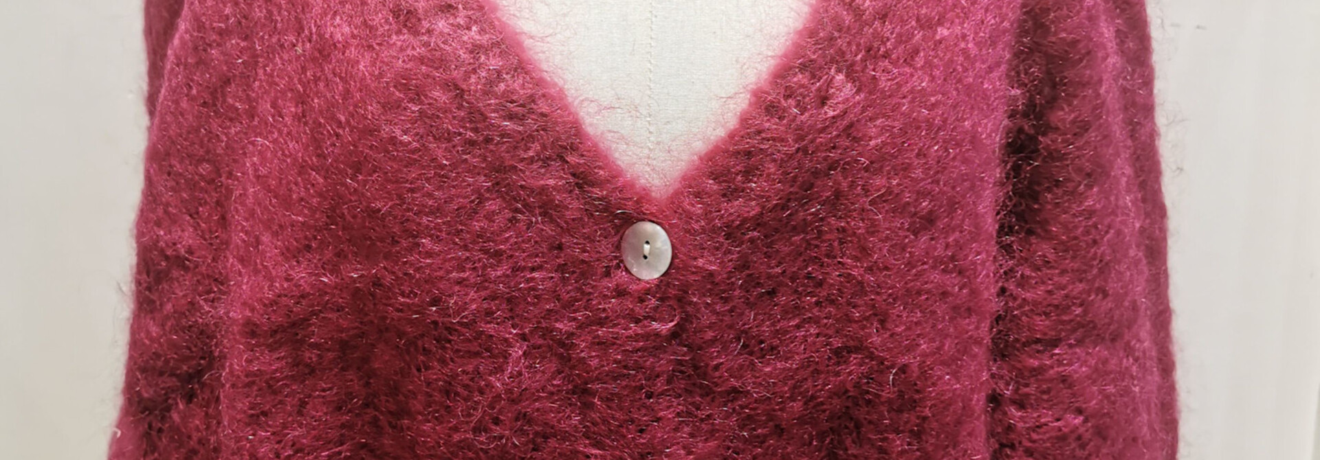 Noba oversized fluffy cardigan Burgundy