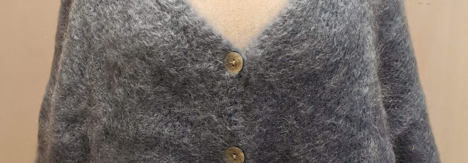 Noba oversized fluffy cardigan Denim
