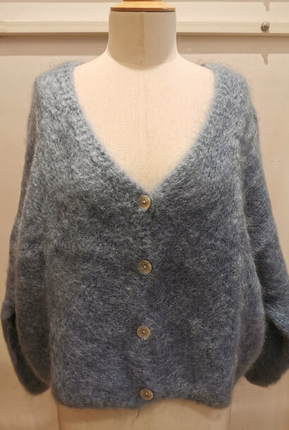Noba oversized fluffy cardigan Denim
