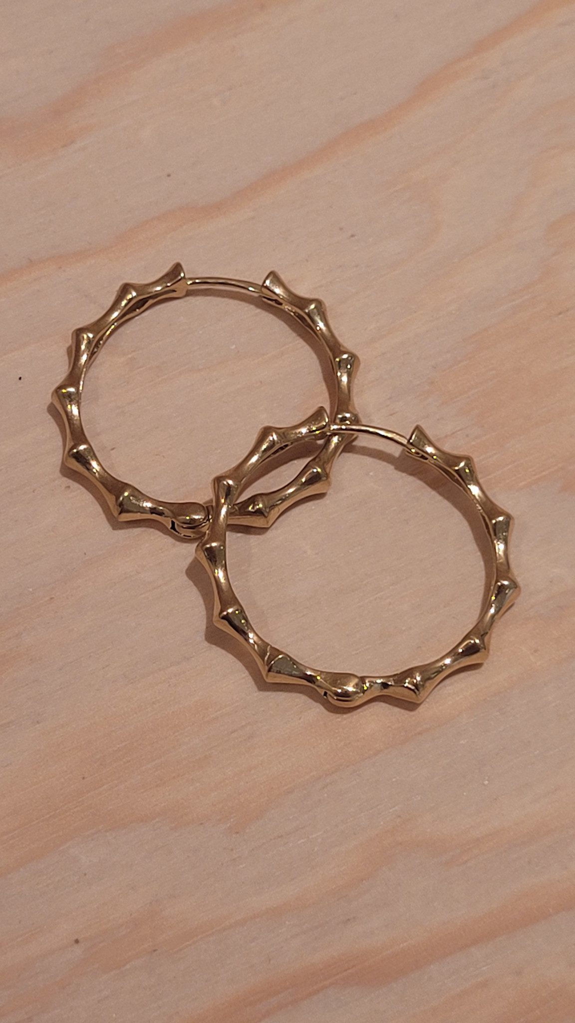 Bambou hoop earrings Gold-1
