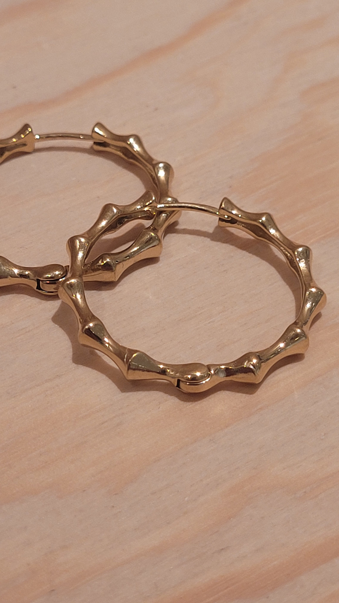 Bambou hoop earrings Gold-2