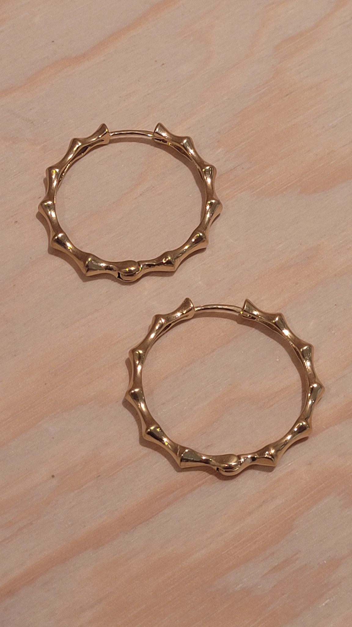 Bambou hoop earrings Gold-3