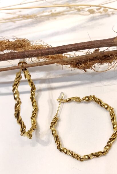Lory big twisted hoop earrings Gold