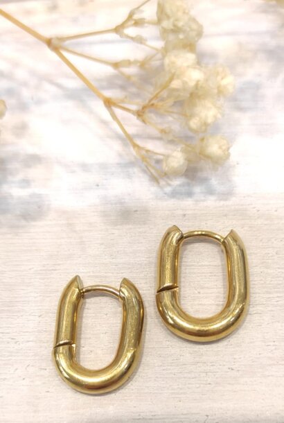 Pim little rectangle hoop earring Gold
