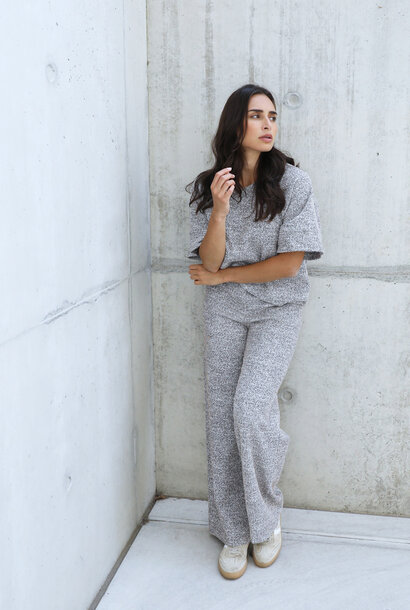Kawal lurex tweed s/s sweater Black