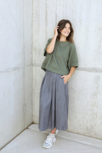 Saren acid wash denim skirt Grey