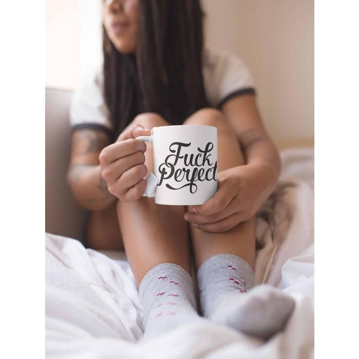 'Fuck Perfect' mug Black & White-1