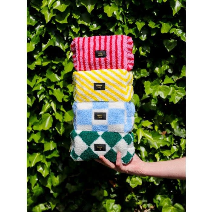 'Hands Off' harlequin diamond teddy bag Pine/White-5