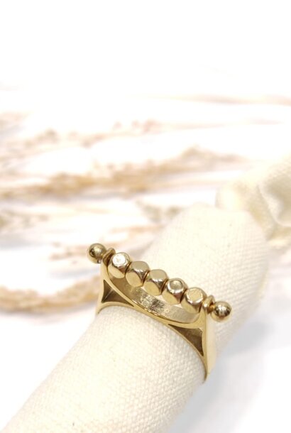 Perü etnic minimal 3D Ring Gold