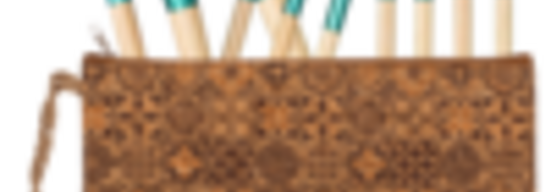 Giftset 10pc bamboo make-up brushes & cork bag