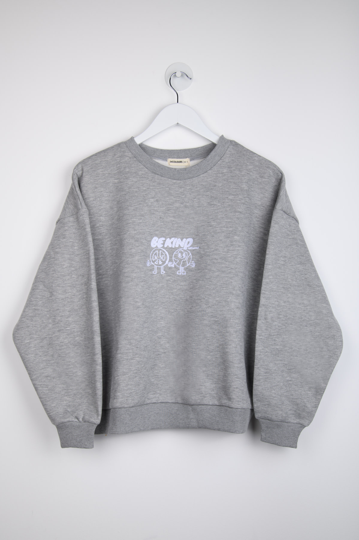 "Be Kind" molton sweater Grey-1