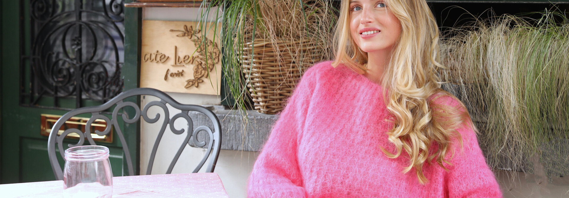 Kobby baby mohair structured knit Happy Pink