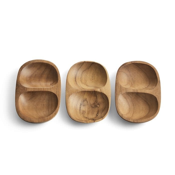 Duo compartments wooden tray Naturel-3