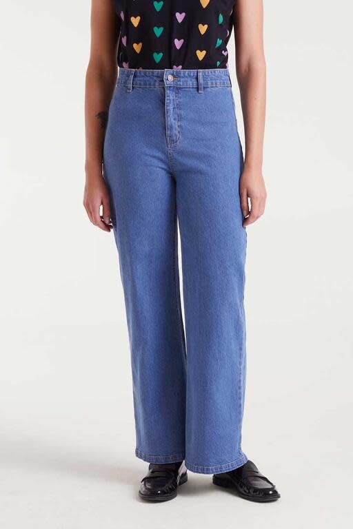 Culo heart bottom denim Stone Blue-3