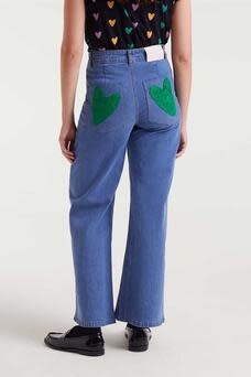 Culo heart bottom denim Stone Blue-2