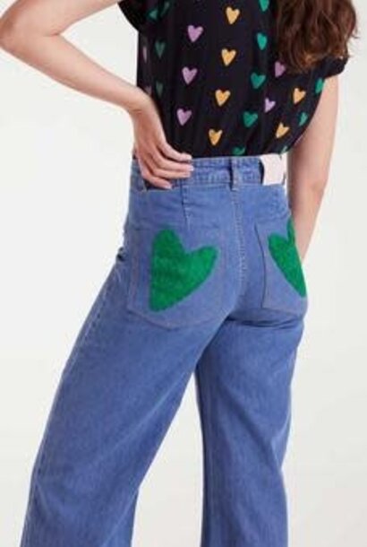 Culo heart bottom denim Stone Blue