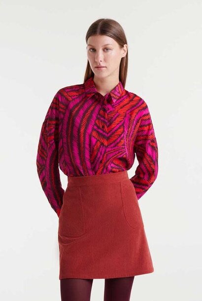 Tachar loose viscose blouse Burgundy Brown