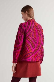 Tachar loose viscose blouse Burgundy Brown-3