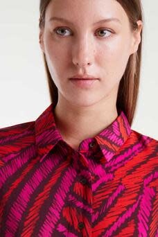 Tachar loose viscose blouse Burgundy Brown-2