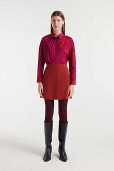 Tachar loose viscose blouse Burgundy Brown-4